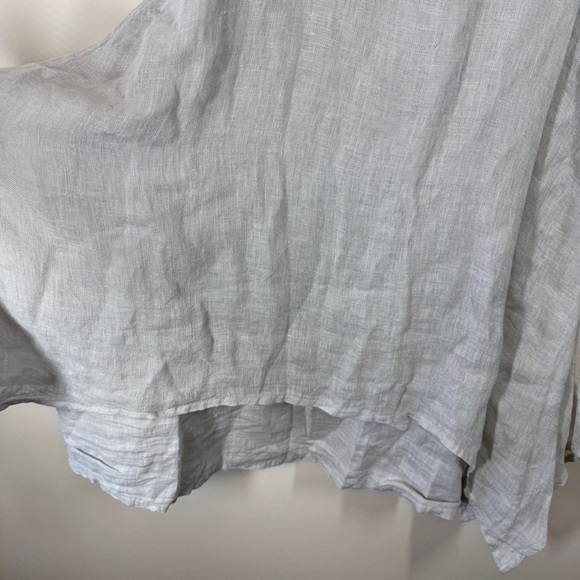 Banana Blue Gray Linen Asymmetrical Tank Dress Made in Australia Size S - Picture 4 of 16